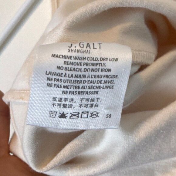 John Galt Womens Square Neck Beige T-Shirt 96% Cotton 4% Elastane Size S - Picture 5 of 5